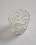 Top view of the mini choko crystal cut glass.