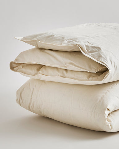 up-close of Heavy Duvet by Iwata on a gray background
