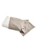 Camel hair pillow with Unbleached Linen Pillowcase by Iwata on a white background