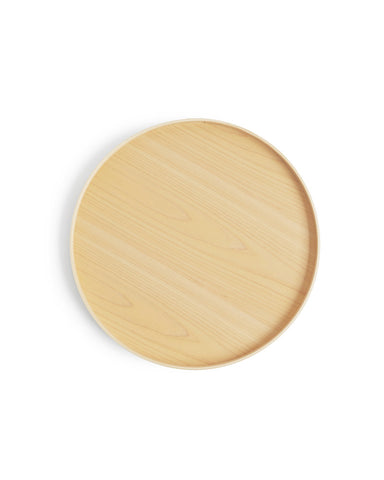 Silhouetted hinoki tray of magewa tray table 450 against white background.