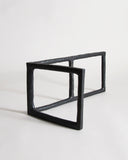 Black Rust Glaze Boundary Sculpture by Masanobu Ando on a gray background