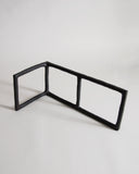 Black Rust Glaze Boundary Sculpture by Masanobu Ando on a gray background