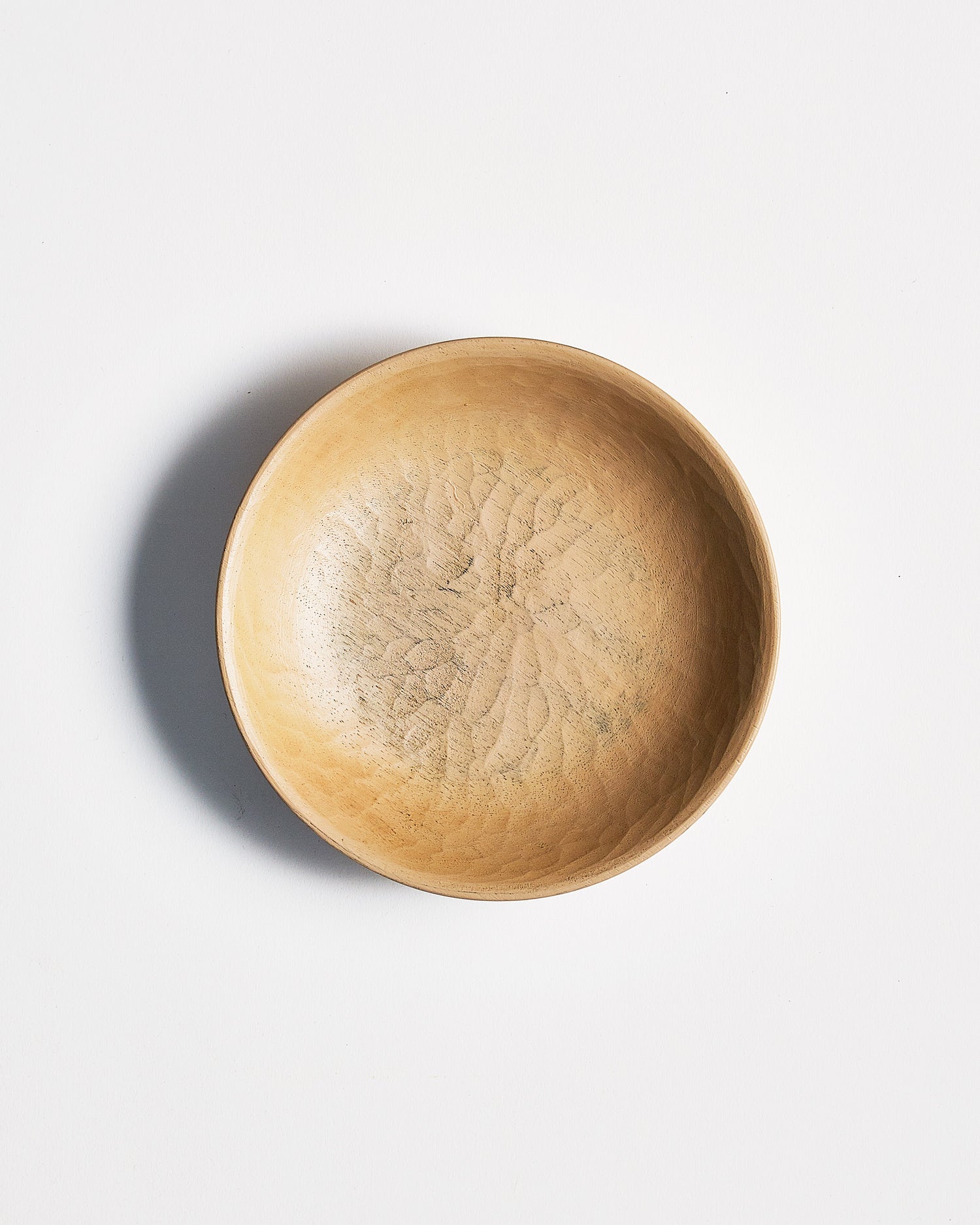 Top view of White Urushi Confectionary Platter by Ryuji Mitani against white-gray background. Variation of brushstroke.