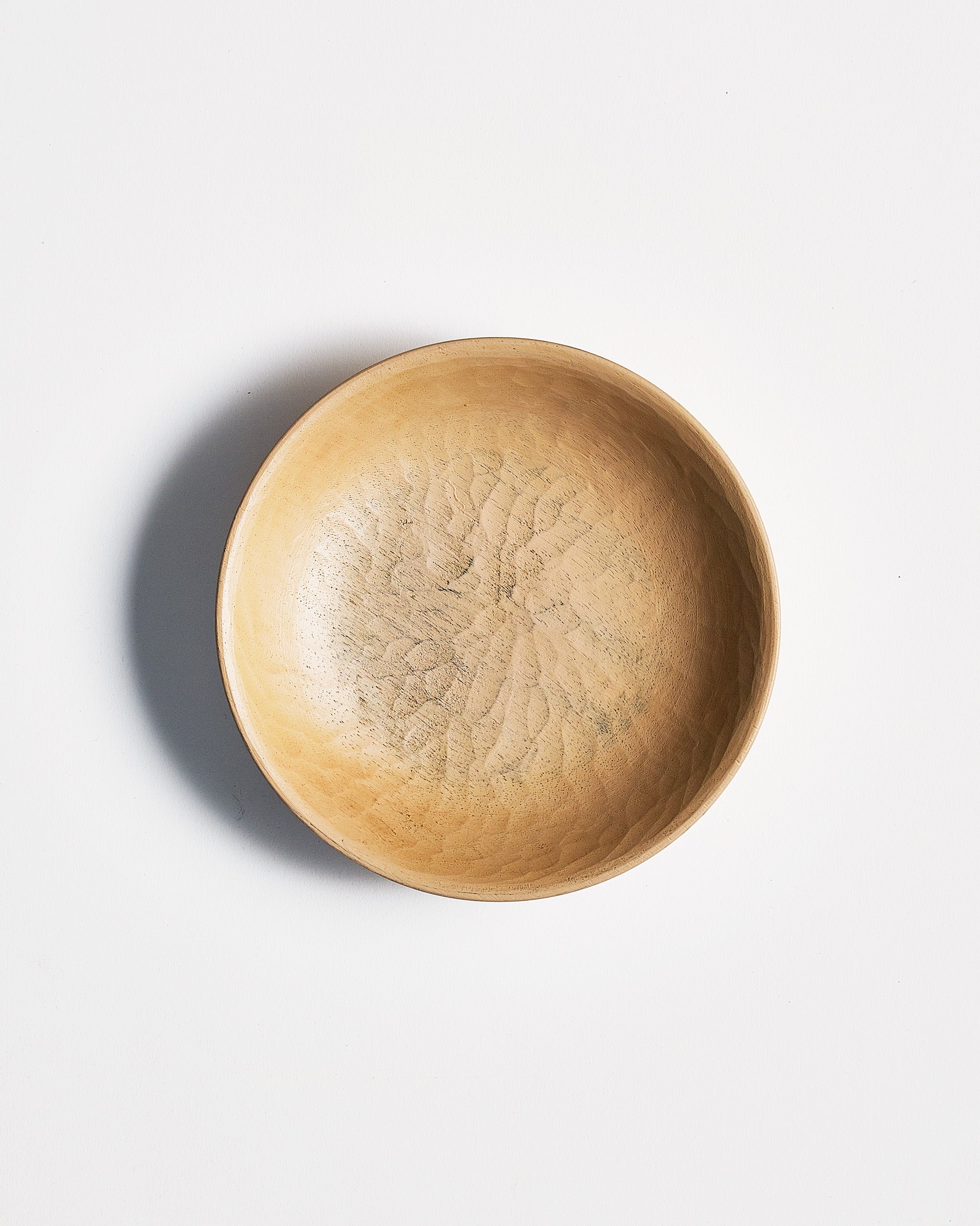 Top view of White Urushi Confectionary Platter by Ryuji Mitani against white-gray background. Variation of brushstroke.
