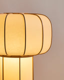 Up-close of Kiko no hana Lamp by Time and Style with light on on a white background