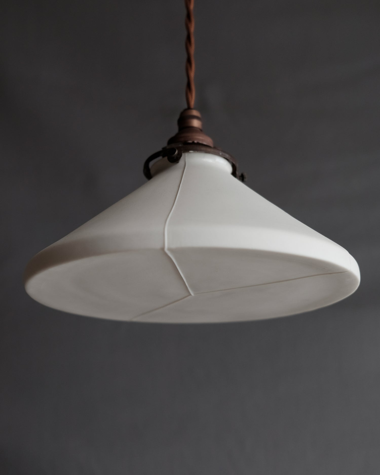 Porcelain Pendant - Fine Line Cone M