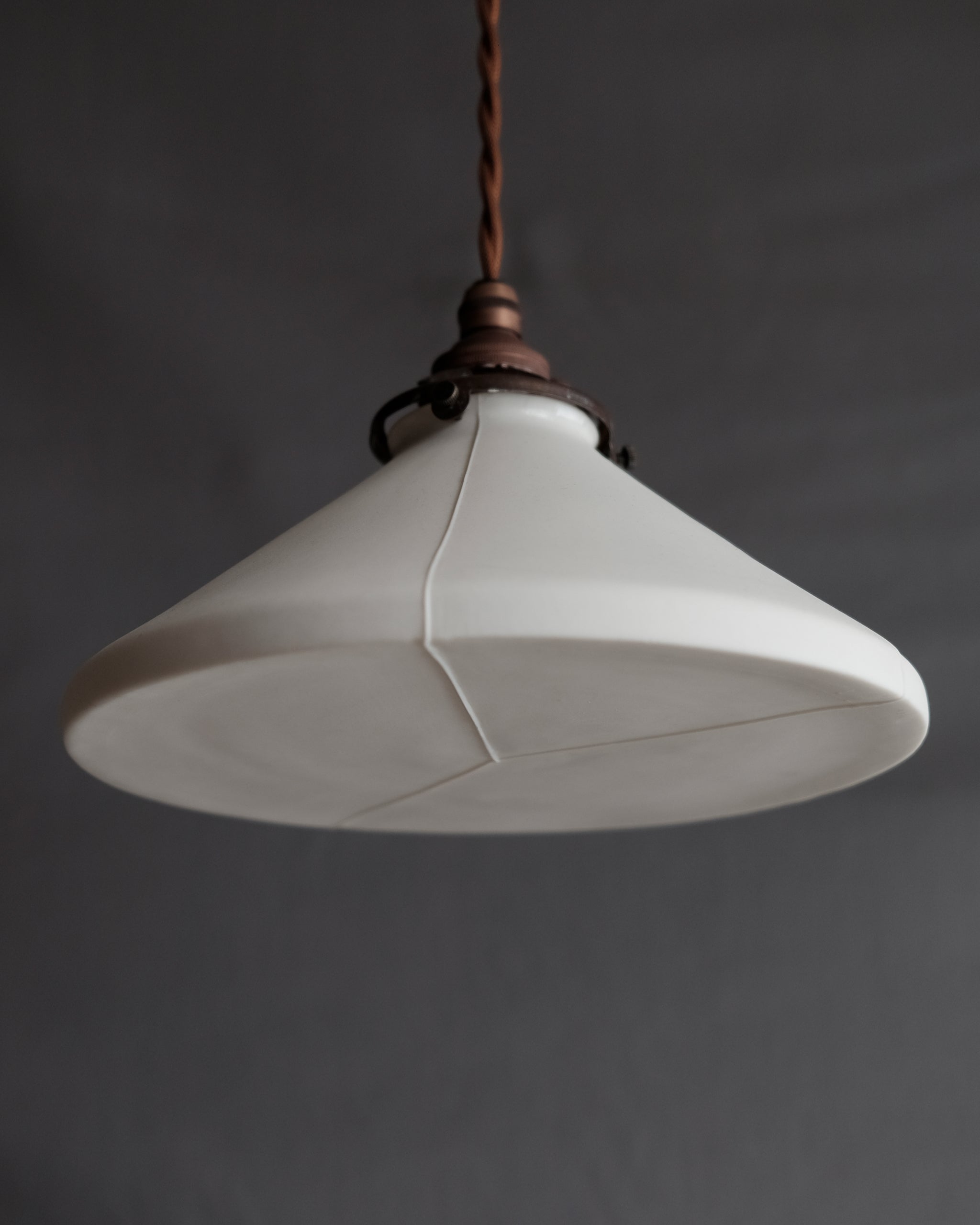 Porcelain Pendant - Fine Line Cone M