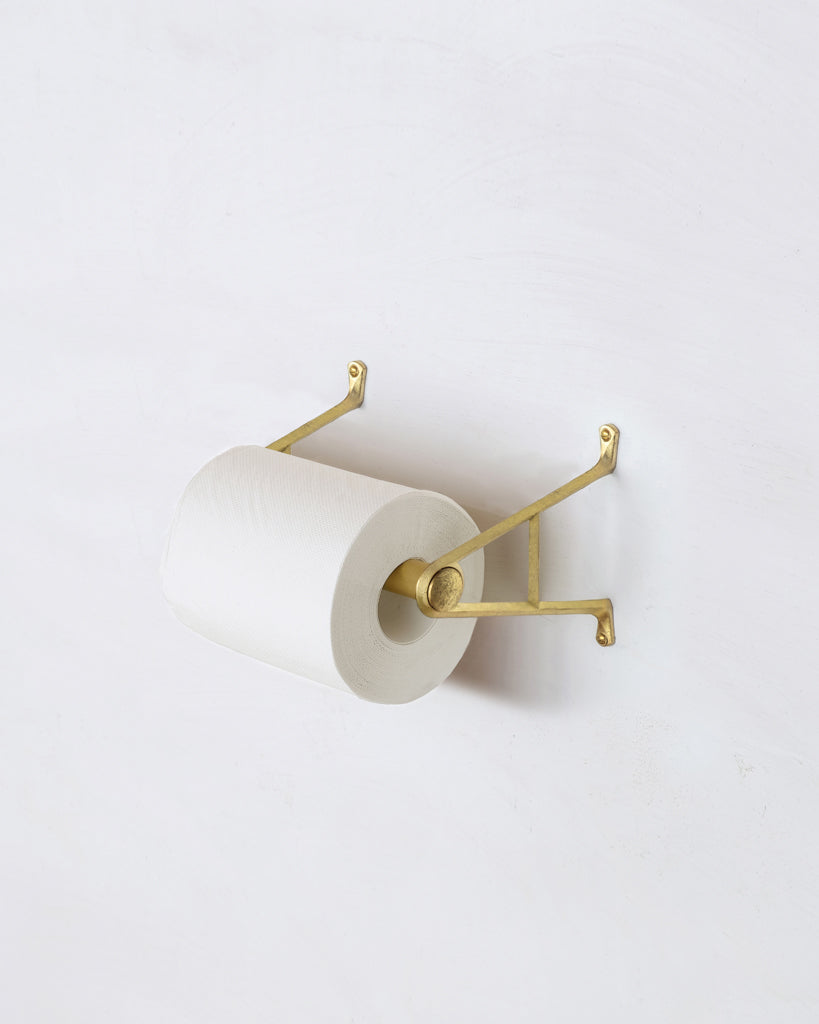 Matureware by Futagami Brass Pipe Bracket Set Large with one toilet paper roll