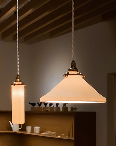 Porcelain Pendant - Fine Line Cone M